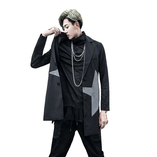 

long black trench vest coat men jacket spring steampunk greatcoat gothic mens overcoat slim sobretudos homens men clothes 2018, Tan;black