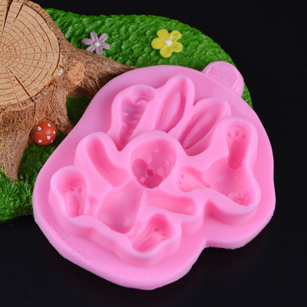 Rabbit silicone fondant mold bunny chocolate gumpaste mold cake decors tool UK
