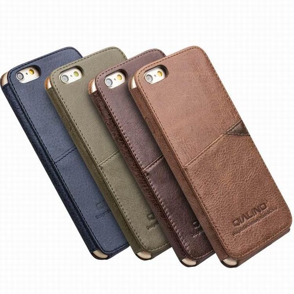 

New arrival luxury vintage leather back ca e cover for iphone6 6 plu with card holder