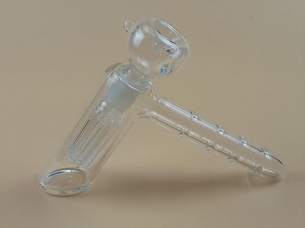 Bong in vetro Hammer Narghilè con giunto da 18,8 mm Altezza 14 cm Bubbler Water Bong 6 Arm Per Percolator Pipa da fumo