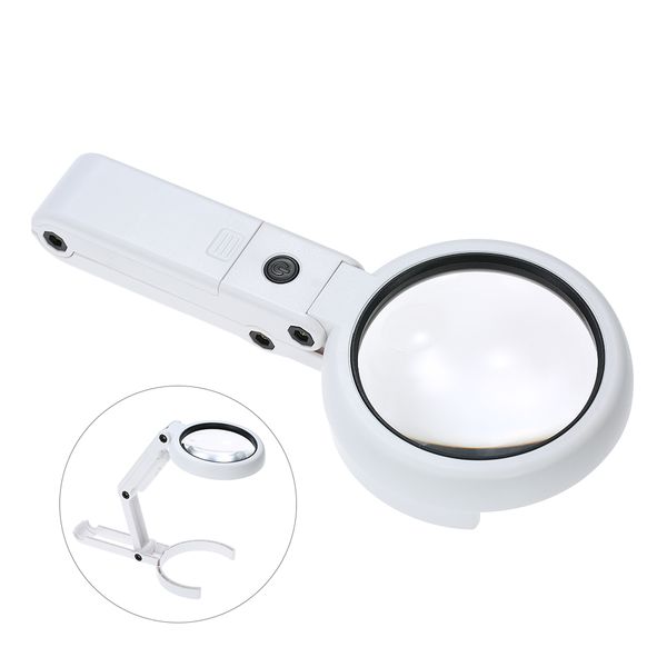 2018 Portable 8 Led Folding Light Magnifier 5x 11x Magnifying Glass Portable 8 Led Folding Light Magnifier 5x 11x Magnifying Glass Table Lamp Loupe Lens For