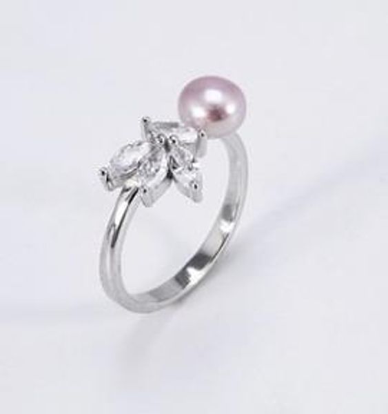 

new korean version of the simple s925 sterling silver ring girl freshwater pearls