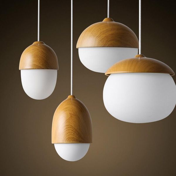 

modern pendant lamp led hanging lamp nordic nut shape pendant light glass chandeliers lighting dining room bar fixtures luminiare