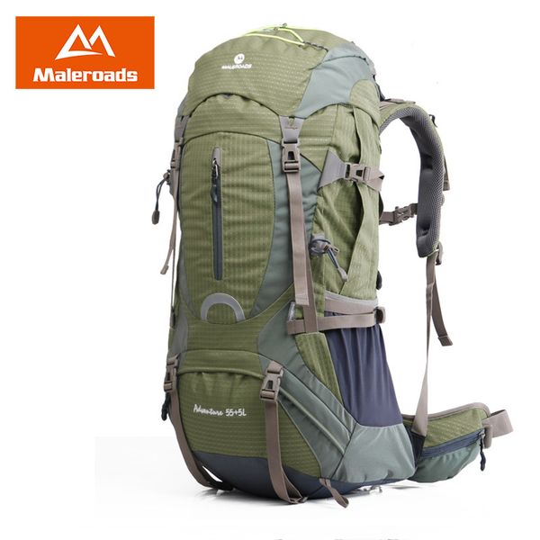 

maleroads 55+5l 60l large camping hiking backpack travel mochilas waterproof outdoor gear climbing bags pack for men women 2018