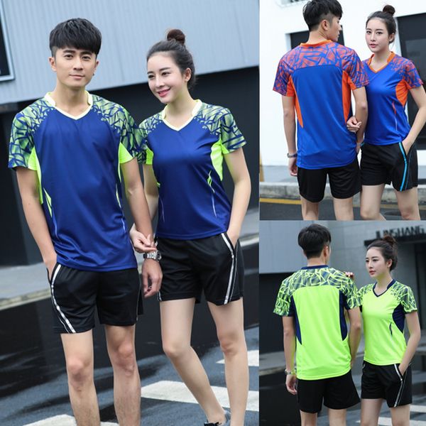 

wholesale 2018 new badminton clothing for men women,table tennis short-sleeved suits sweat quick dry sportswear clothing tennis shirts m-4xl, White;yellow