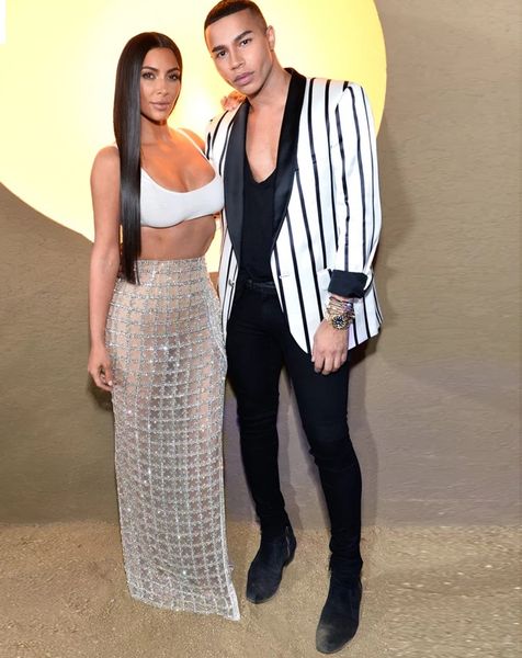 

2018 Spring Party Dress Sexy bodycon Women bandage top silver Sequin see through Long Dresses 2PCS Kim Kardashian grid Skirt two piece dress