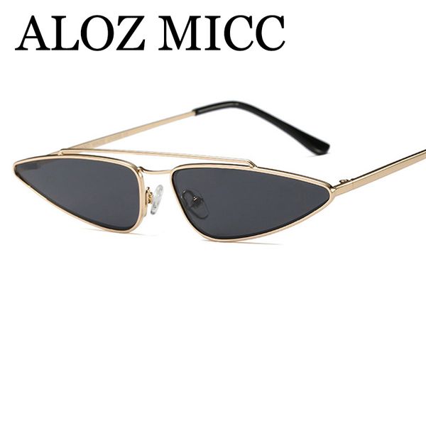 

ALOZ MICC New Small Cat Eye Sunglasses Women Designer Men Retro Triangle Metal Frame Sun Glasses Female Shades A440