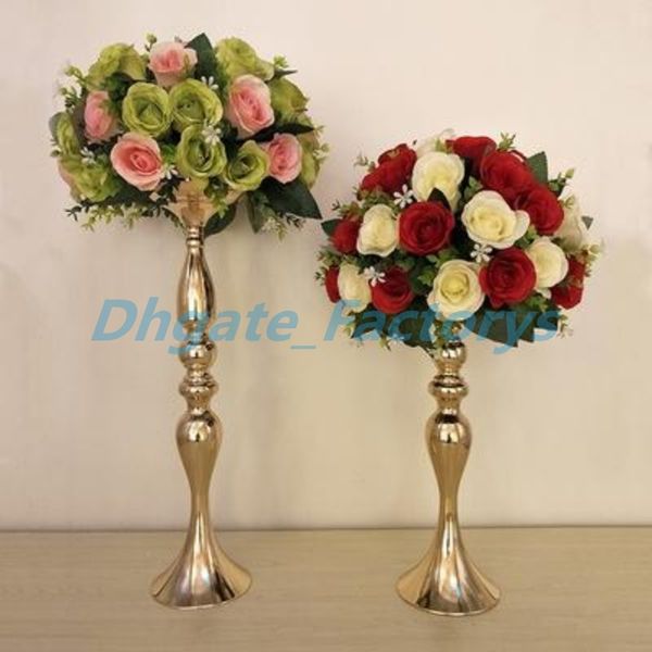 

50cm height metal candle holder candle tand wedding centerpiece flower rack road lead gold and ilver