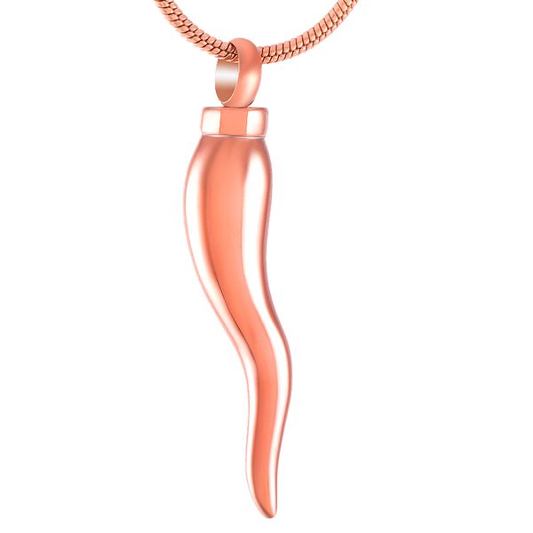 

ijd9225 розовое золото chili shape из нержавеющей стали кремация ожерелье для пепла урна кулон похороны памятник для женщин мужчин, Silver