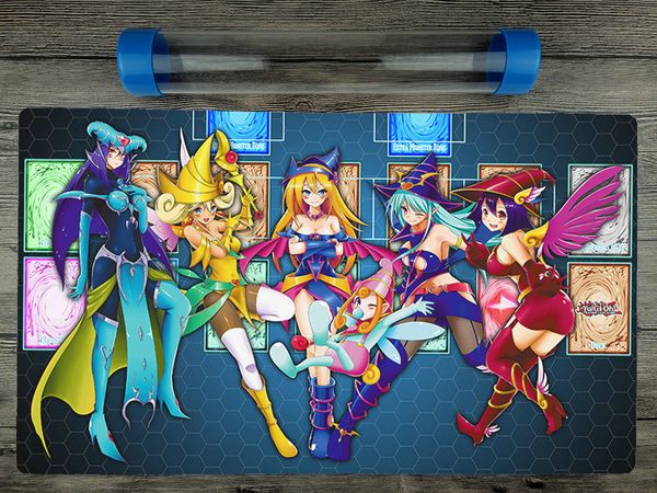 Темный маг девушка YuGiOh Playmat мастер Правило 4 ссылка мат бесплатно высокое качество трубки Бесплатная доставка для получения сумки.