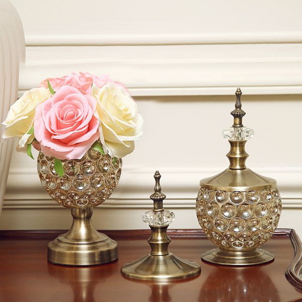 European Crystal Glass Vase Livingroom Flower Arrangement Home