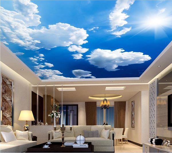3d Wallpaper Custom Photo Mural Modern Minimalist Blue Sky And White Clouds Ceiling Murals Home Decoration Painting 3d Wall Murals Wallpaper Download