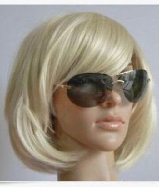 

fashionable light blond short straight women's hair wig, Black;brown