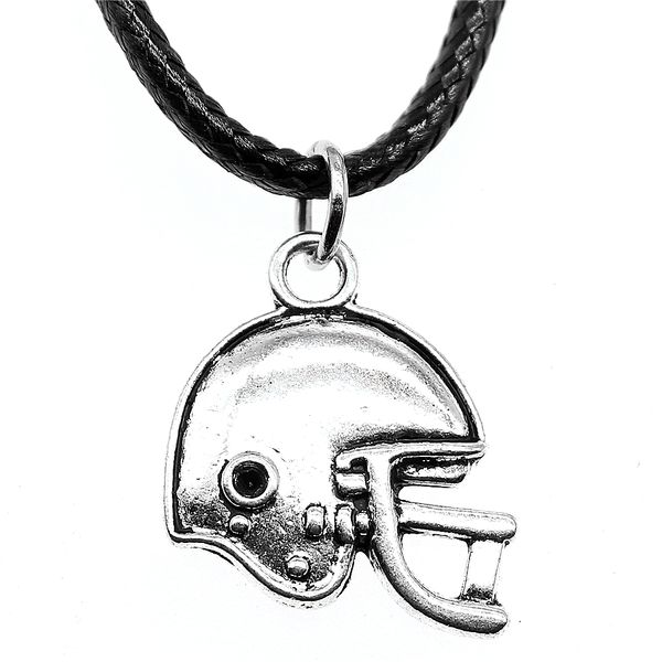 

wysiwyg 5 pieces leather chain necklaces pendants choker collar women necklace jewelry football helmet sports helmet 19x17mm n6-b14067, Golden;silver