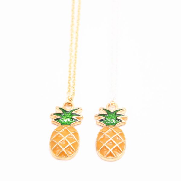 

Fruit element pendant necklace Pineapple shape plated necklace Retail and wholesale mix best gift for women