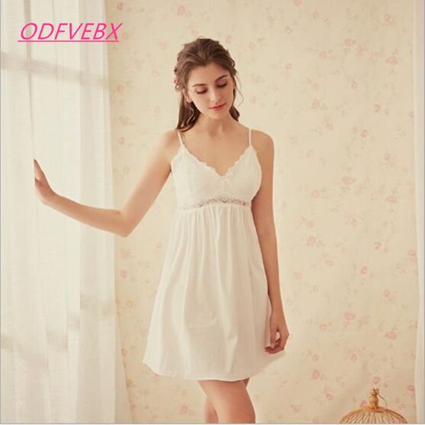 

new 2018 sling women nightdress summer cotton princess chest pad nightdress home service solid color mini skirt, Black;red