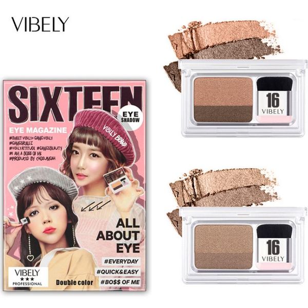 60 Stück/Los VIBELY Lidschatten-Mädchenmagazin The Lazy Eye Make-up-Magazin Doppel-Lidschatten-Highlight-Brught-Lidschatten DHL-frei