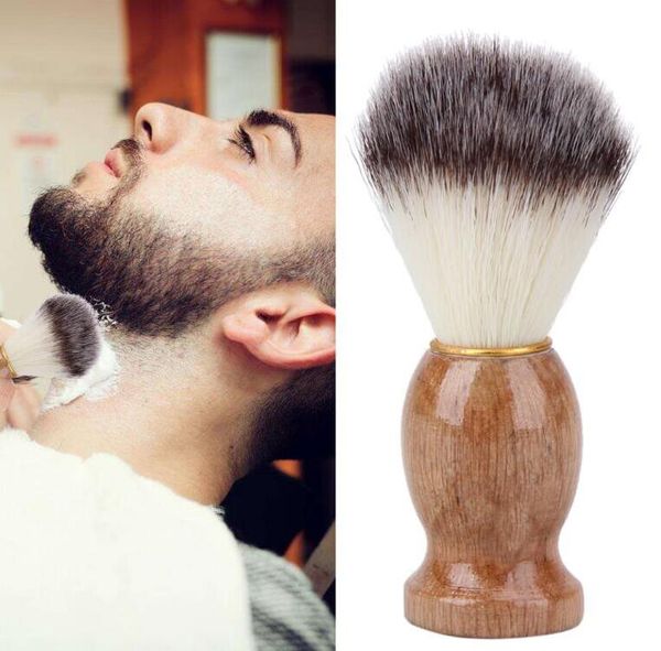 Herren rasierte Friseur Salon Gesichtsbartreinigungsgeräte Rasierwerkzeug Rasierer Pinsel mit Griff für Männer Geschenk
