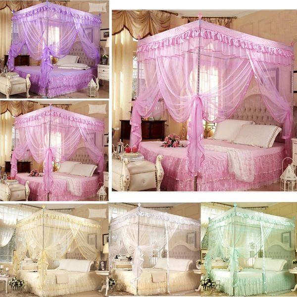 

romantic 4 corner post bed canopy mosquito twin sizes netting (no bracket