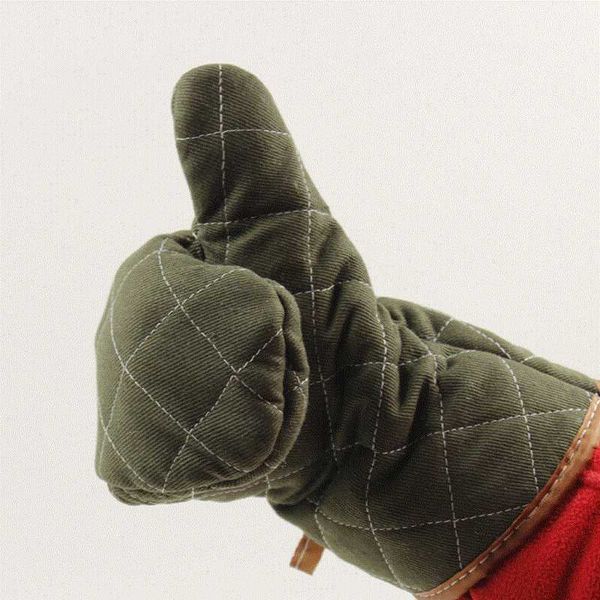 

500 degree thicken microwave gloves atrovirens oven pot holder super heat-resistant baking glove coon cloth kitchen tools 1pcs