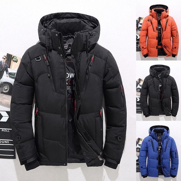 

winter cotton down hooded jacket parkas outwear warm parka men coats padded outdoor ski coat male 2018 casual clothes detachable, Black