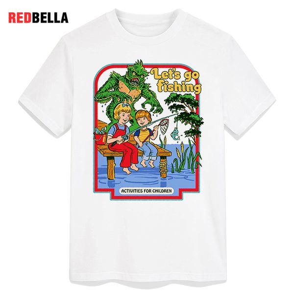 

men tshirt retro 70s 80s wicked tee shirt vintage swamp creature tees cotton casual printed short sleeve funny clothes, White;black