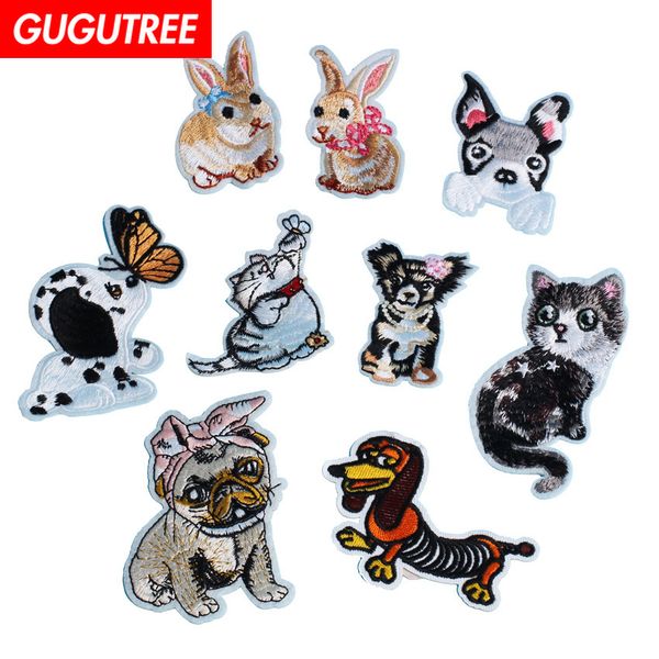 

gugutree one set embroidery cats dogs patches cartoon patches badges applique patches for clothing sp-25, Black