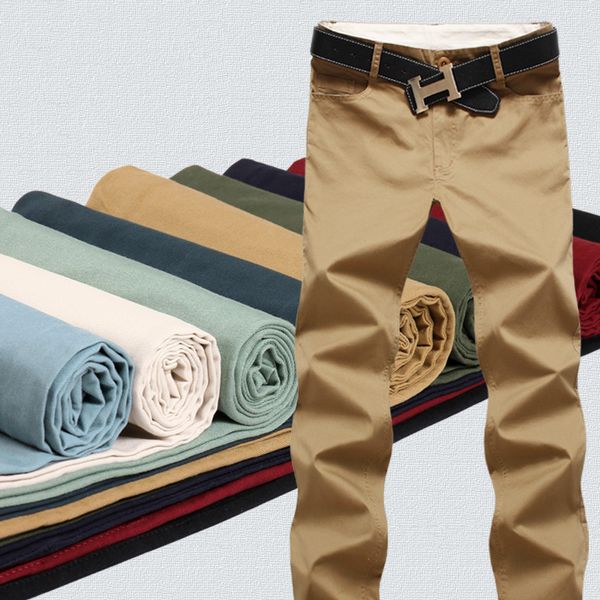 

wholesale 9 color size 28-44 cotton blend mens pants casual pants for men more style spring autumn mens trousers available, Black