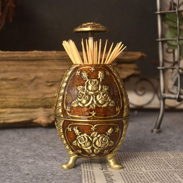 

europe automatic toothpick box metal toothpick holder dispenser porta stuzzicadenti automatico for home decor yqt035