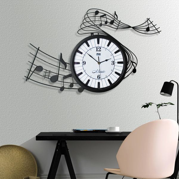 

new wall clock saat reloj duvar saati mute clock relogio de parede living room creative music art wall clocks horloge mural gift