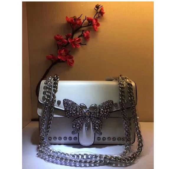 

luxury bags 2018 fashion multi color handbags genuine leather butterfly diamonds shoulder bags ms. bag designer designer handbags
