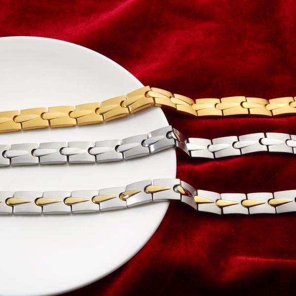 

stainless stee magnet bracelet energy bracelet jewelry, Golden;silver