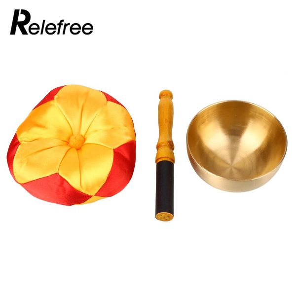 

rele1 set singing buddhism relaxation bowl with cushion healing meditation metal tibetan buddhist bell