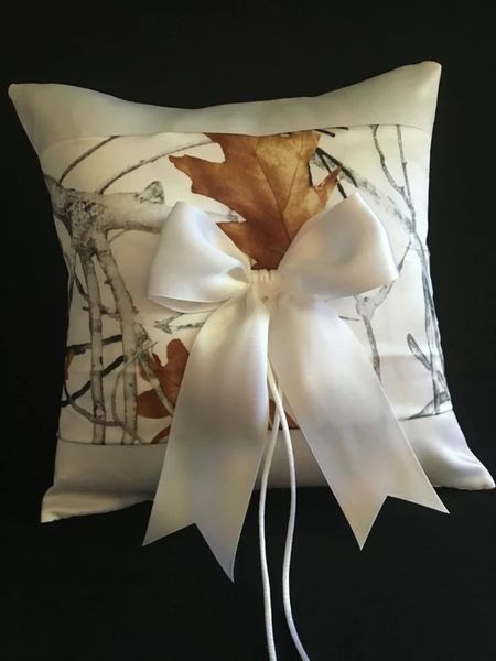 

white camo wedding ring bearer pillow camo ring pillow