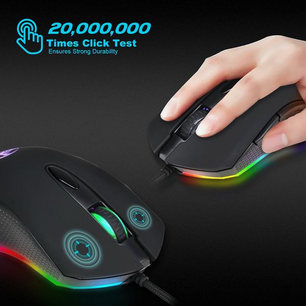 

u385 hxsj s500 6 кнопок 200-4800dpi оптическая usb проводная мышь игровая мышь rgb с подсветкой для компьютерной игры