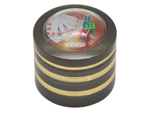 Novo tipo de liga de zinco de 4 camadas fumado 50mm liga cartão de jogo padrão de dados de metal isqueiro