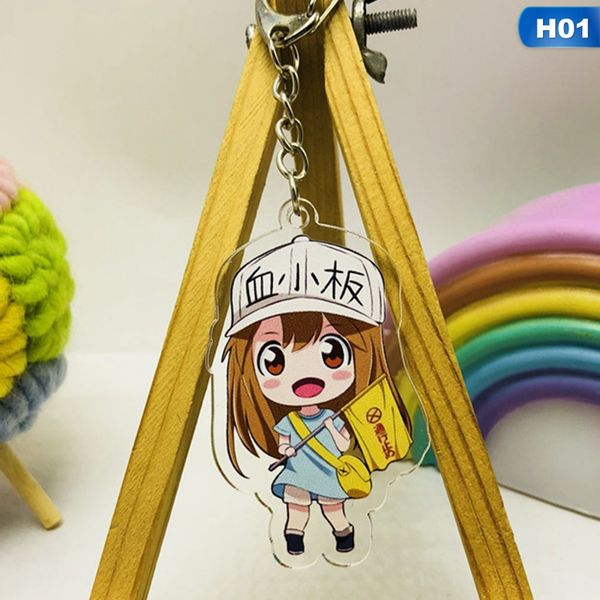 

cute cartoon keychain cute keyholder 6 styles key chain pendant acrylic anime accessories cartoon key ring, Silver