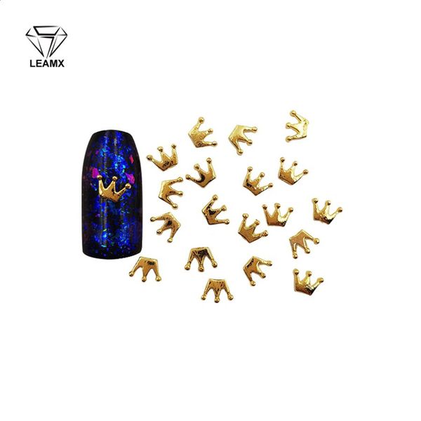 

50 pcs nail art decoration crown shining 3d triangle nail manicure decorative charm alloy stickers, Silver;gold