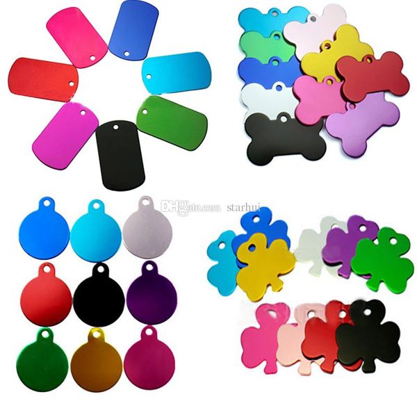 

dog tag metal blank military pet dog id card tags aluminum alloy army dog tags no chain mixed colors dhl wx-g12