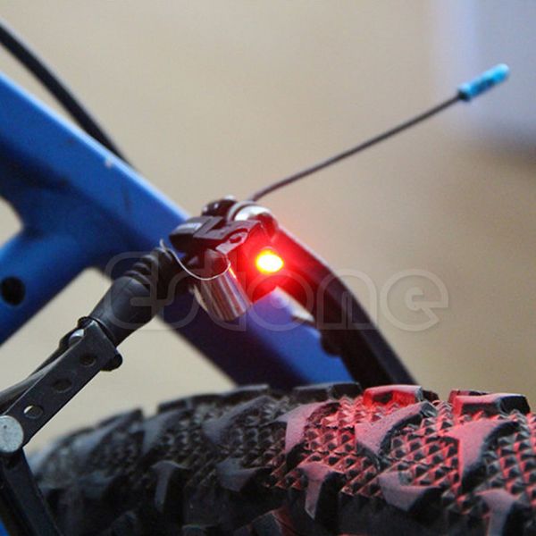

new portable brake mini bike light mount tail rear bicycle led light cycling button battery power supply