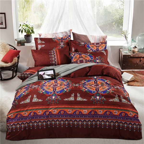 Thicken Sanded Cotton Bohemia Boho Moroccan Bedding Set Soft Warm