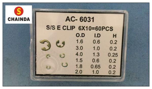 

1 set chronograph watch pusher button circlips c-clips 60x assorted cir clip ring