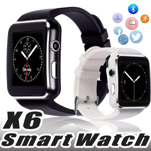 2018 new arrival x6 smart watch with camera touch screen support sim tf card bluetooth smartwatch