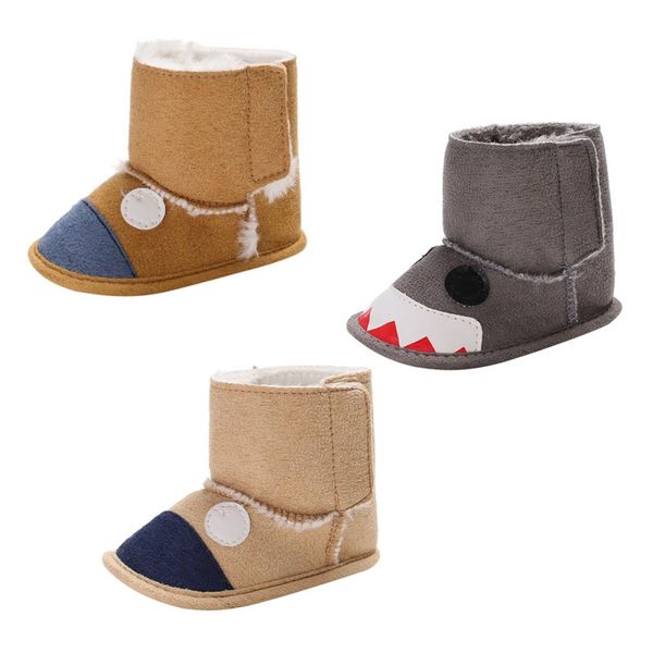

winter baby cartoon boots soft plush booties for infant girls boys anti slip snow boot keep warm crib shoes, Black;grey