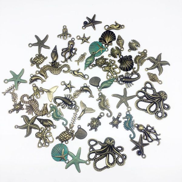 

Мини морские животные подвеска Морской конек Морская звезда осьминог подвески металлические аксессуары для DIY ожерелье браслет ювелирных изделий