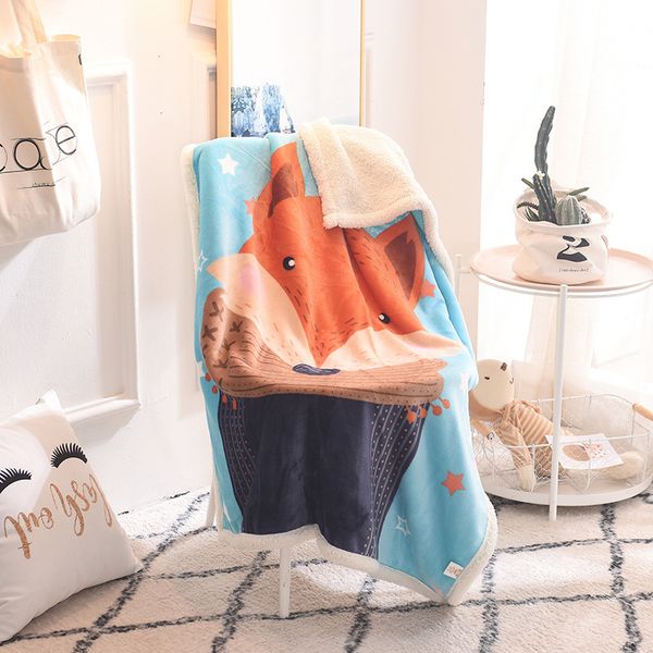 

cartoon bear flamingo blanket double layer coral blanket thick soft throw blankets on sofa bed plane travel child use