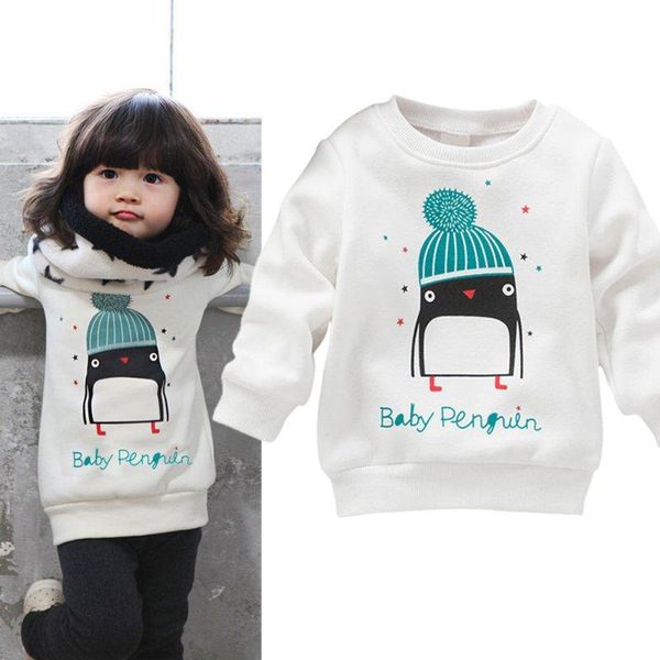

baby girl winter penguin paern long sleeve blouse pullover sweater 0-3y, Blue