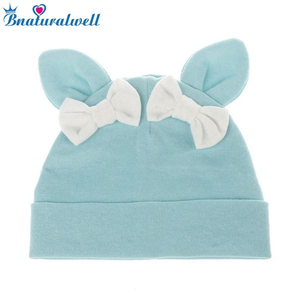 

bnaturalwell cotton newborn baby tire caps with ear girls boys beanies with bow spring toddler girls clothing accessoroes h088s, Yellow
