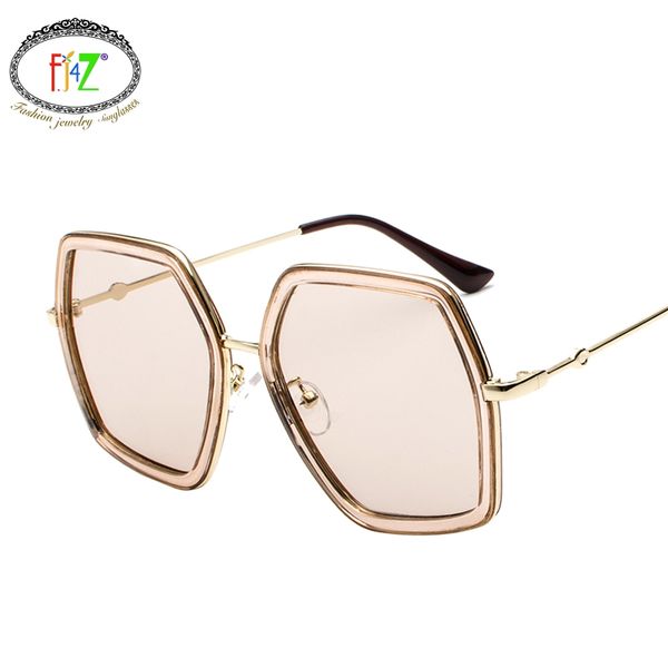 

f.j4z unusual oversize design youth women's sunglasses for outdoor protection fashion cool men's shades glasses, White;black