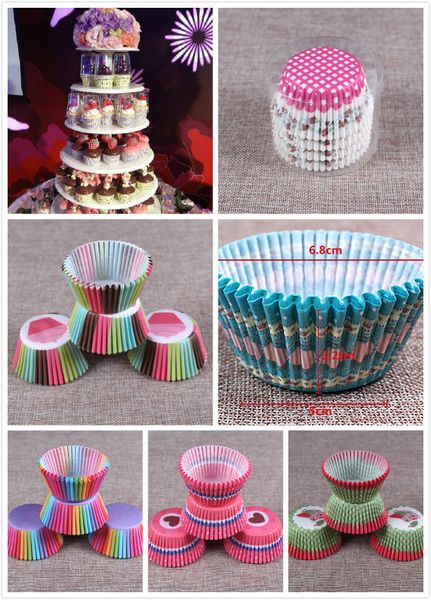 

cartoon wedding party biscuits baking cupcake cups liners muffin cases chocolate paper cake cup 30 colors 100 pcs/set